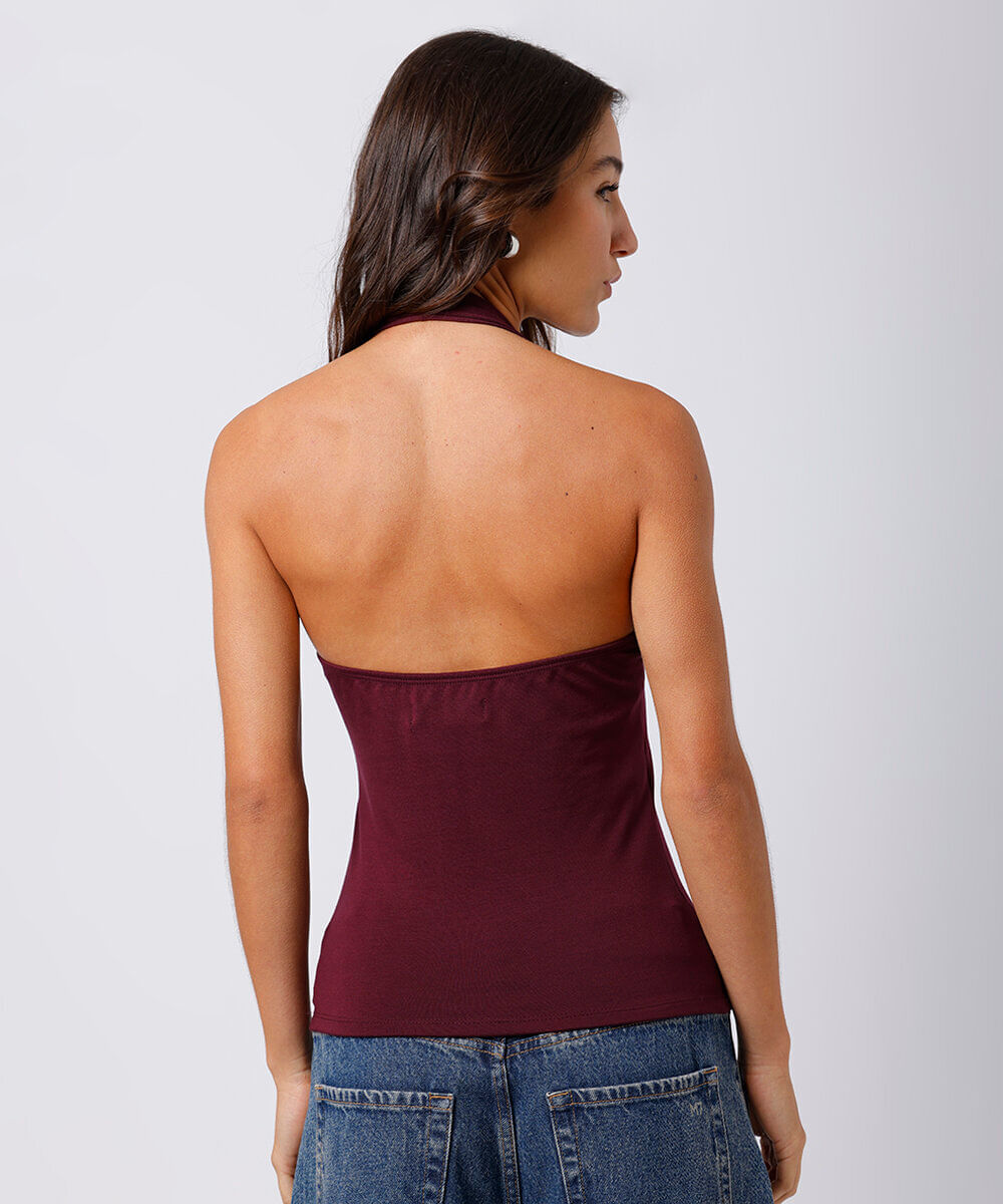 blusa feminina frente única mindset vinho