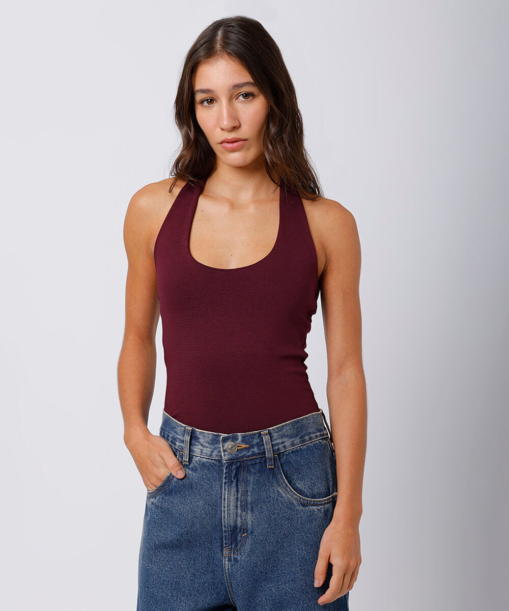 blusa feminina frente única mindset vinho