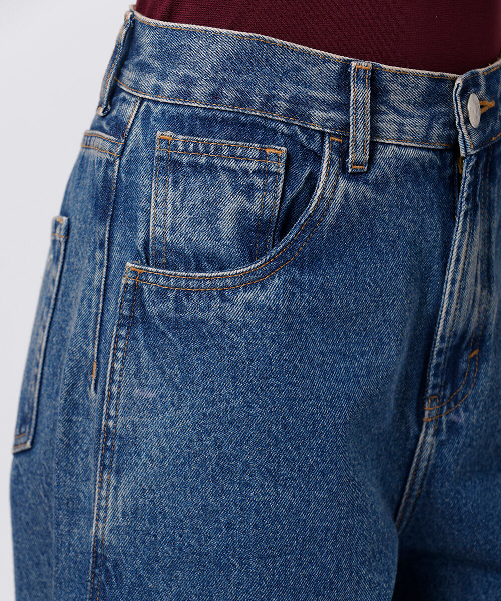 calça barrel feminina jeans mindset azul