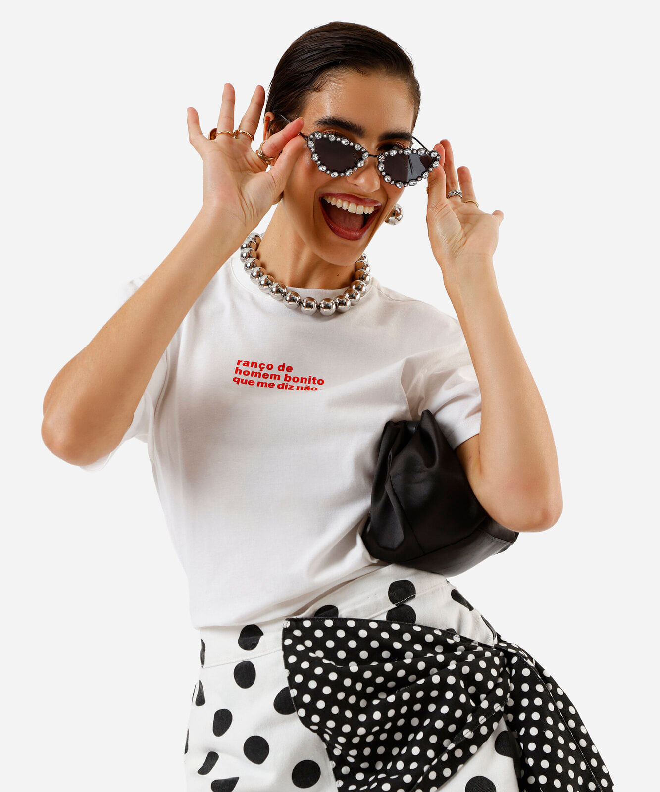 camiseta unissex de algodão digital milton cunha off white