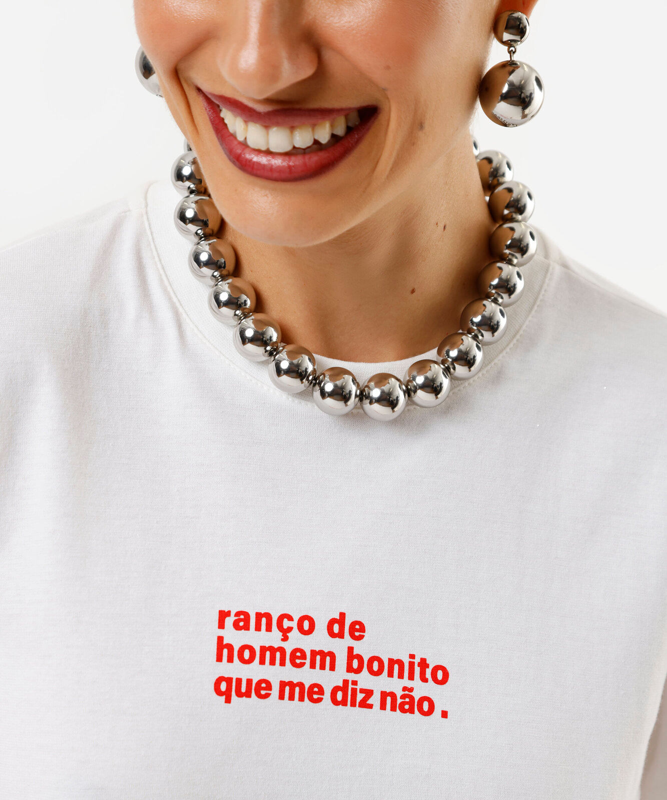 camiseta unissex de algodão digital milton cunha off white