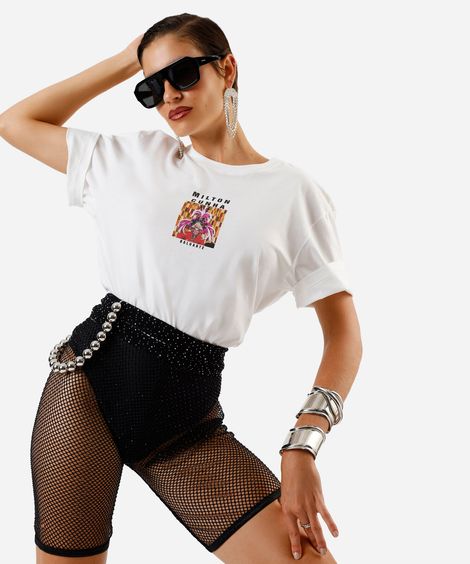 camiseta unissex de algodão digital milton cunha baluarte off white