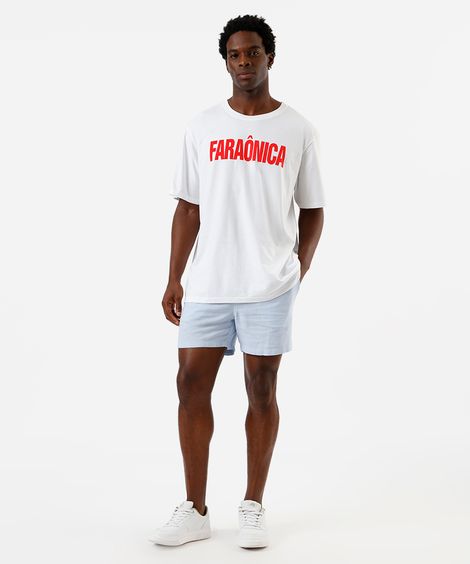 camiseta unissex de algodão digital milton cunha faraônica off white