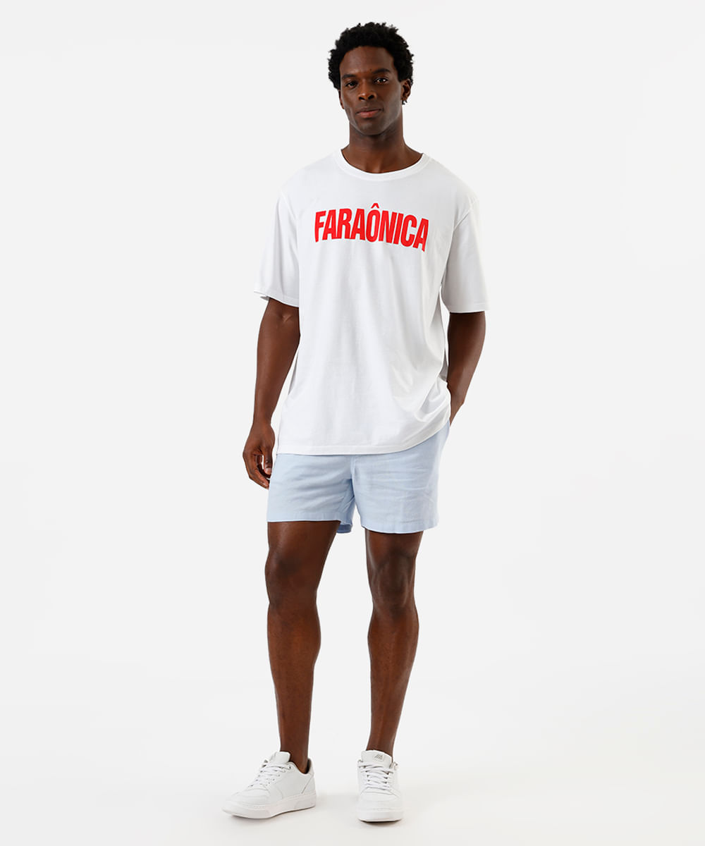camiseta unissex de algodão digital milton cunha faraônica off white