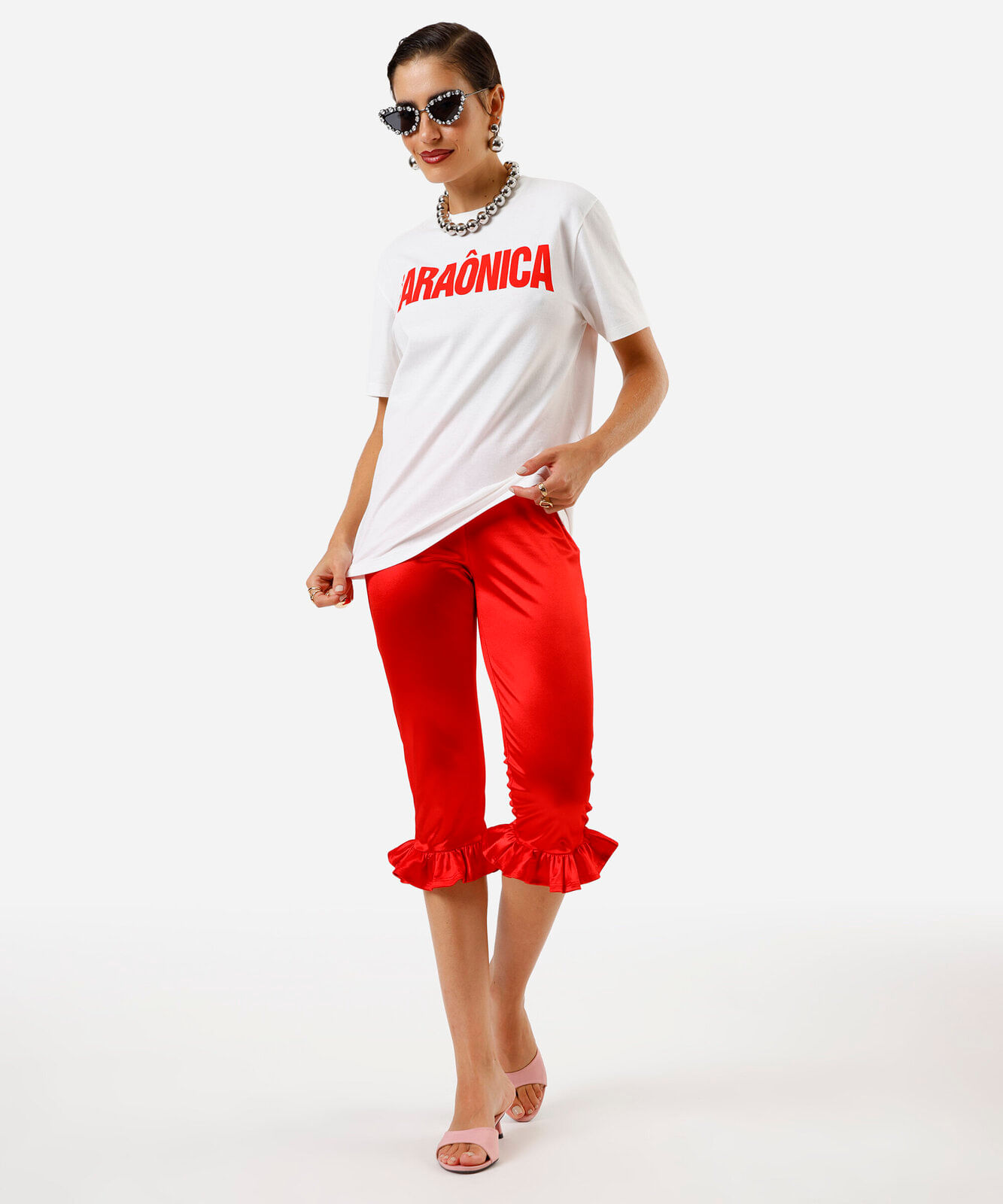 camiseta unissex de algodão digital milton cunha faraônica off white