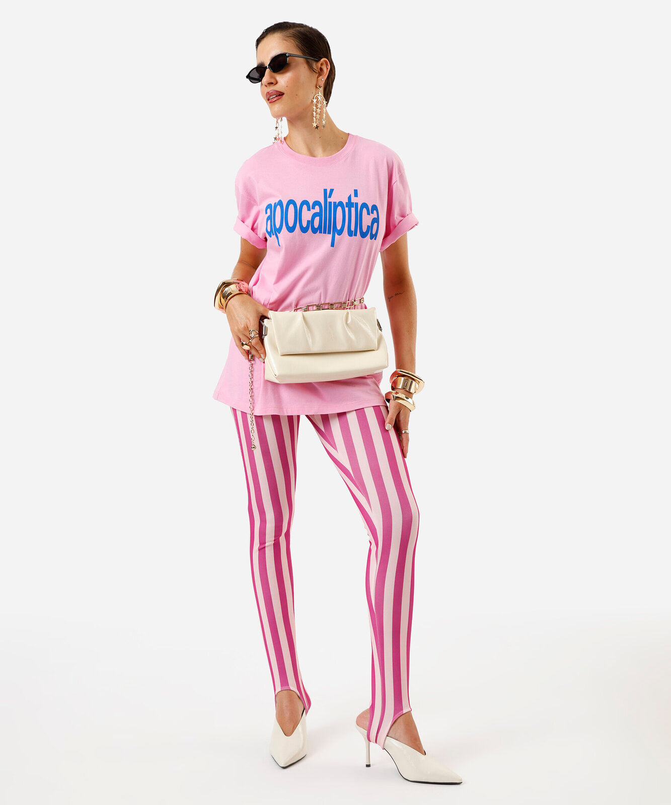 camiseta unissex de algodão digital milton cunha apocalíptica rosa