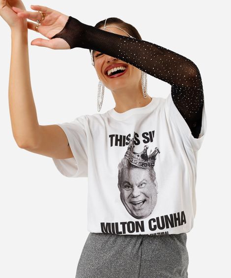 camiseta unissex de algodão digital milton cunha this is sir off white