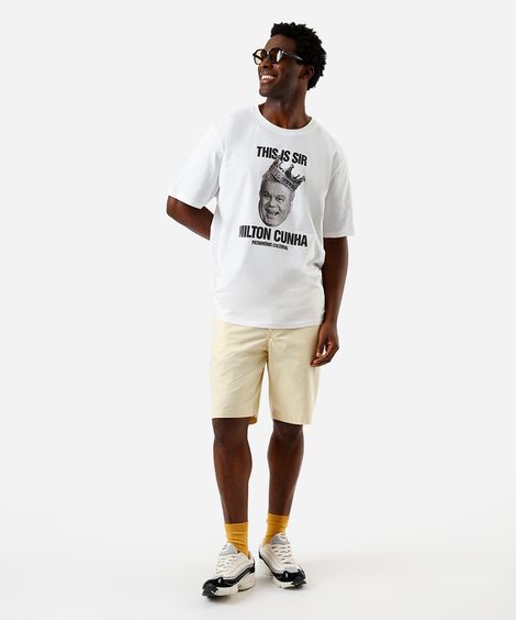 camiseta unissex de algodão digital milton cunha this is sir off white