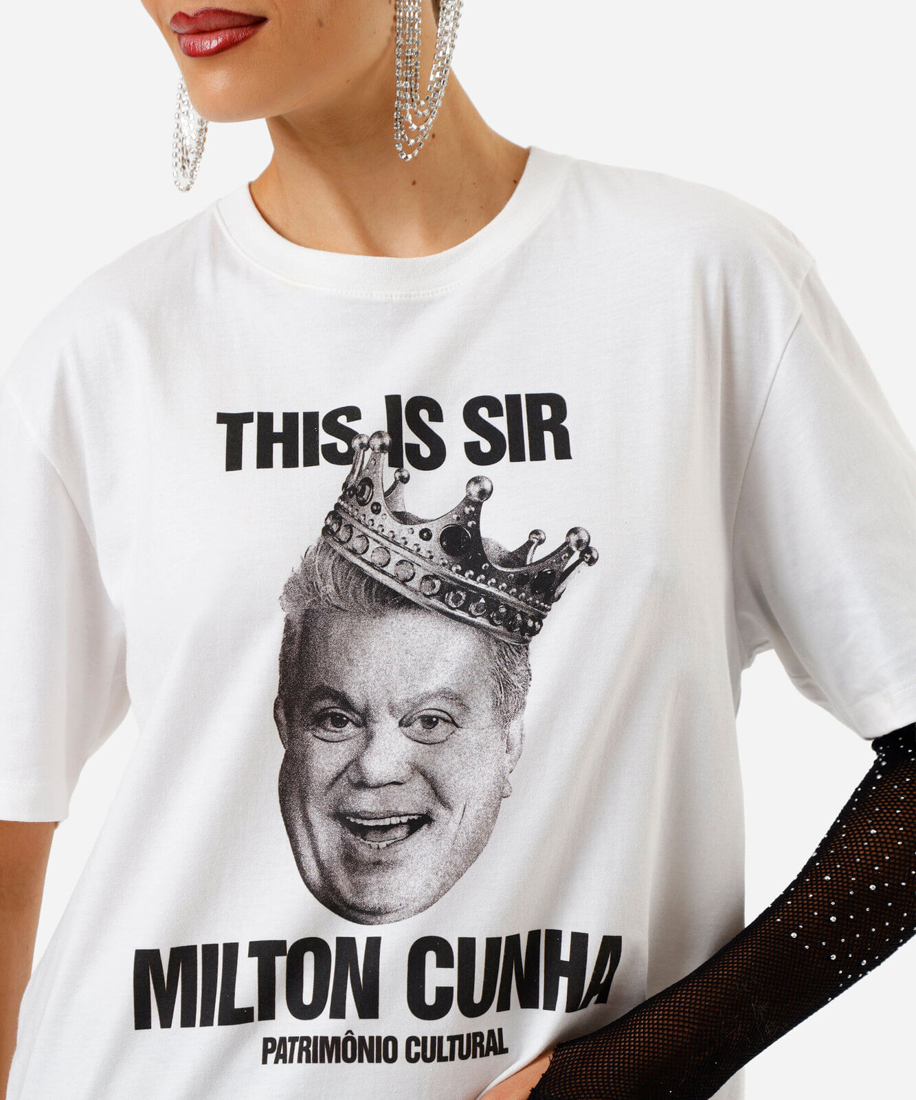 camiseta unissex de algodão digital milton cunha this is sir off white