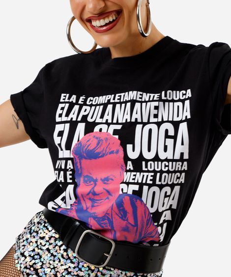 camiseta unissex de algodão digital milton cunha preta
