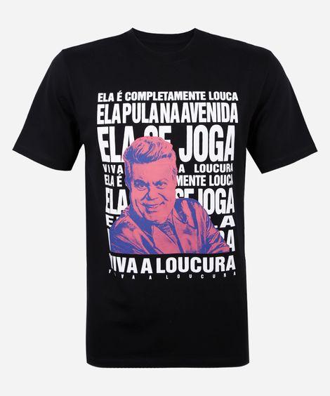 camiseta unissex de algodão digital milton cunha preta