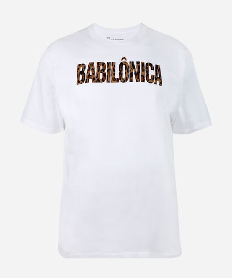 camiseta unissex de algodão digital milton cunha babilônica off white