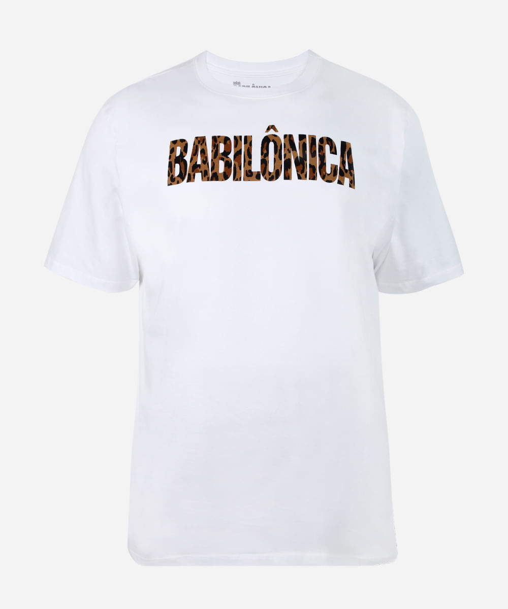 camiseta unissex de algodão digital milton cunha babilônica off white