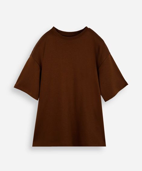 camiseta juvenil de algodão peruano  marrom