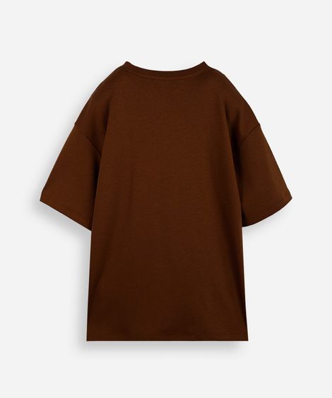 camiseta juvenil de algodão peruano  marrom