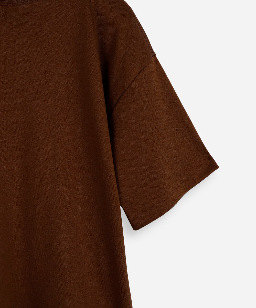 camiseta juvenil de algodão peruano  marrom