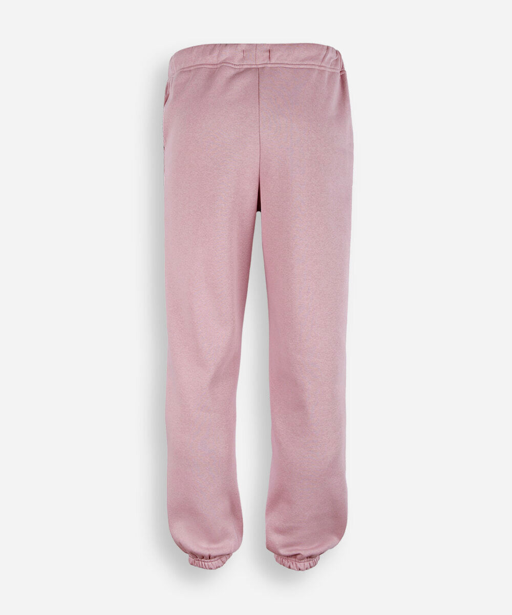 calça jogger juvenil de moletom básica rosa
