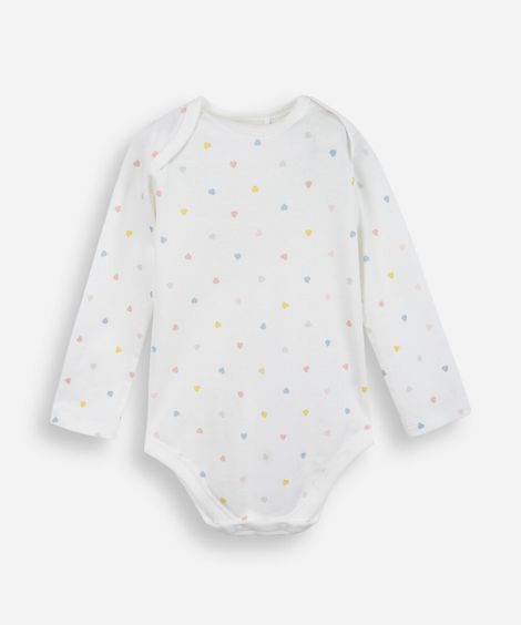 body infantil de algodão poá off white