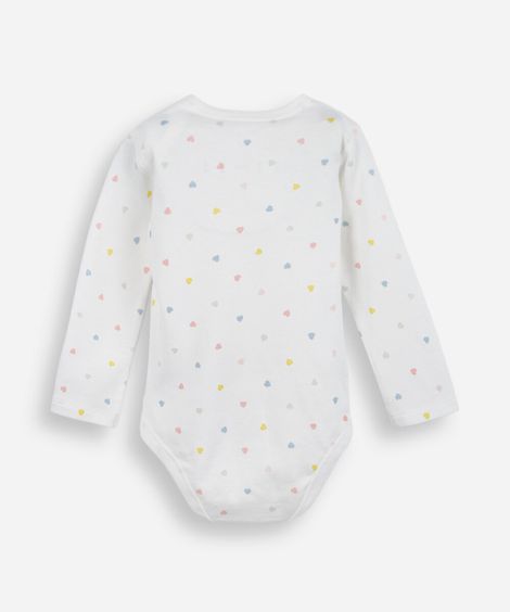 body infantil de algodão poá off white