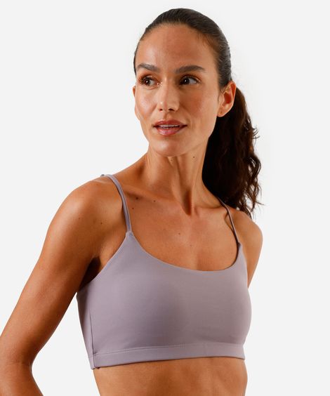top feminino esportivo com bojos removíveis roxo