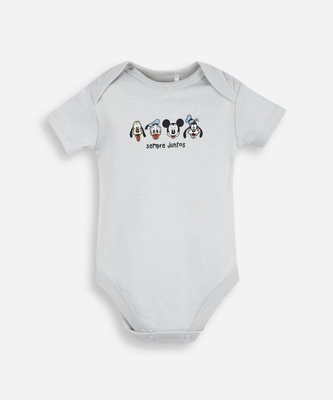body infantil de algodão mickey verde