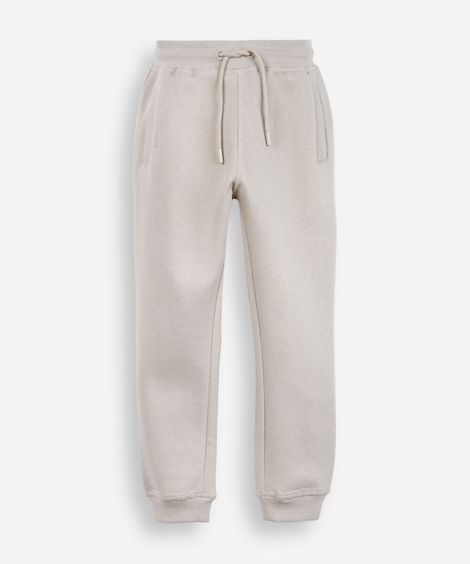 calça jogger infantil de moletom bege