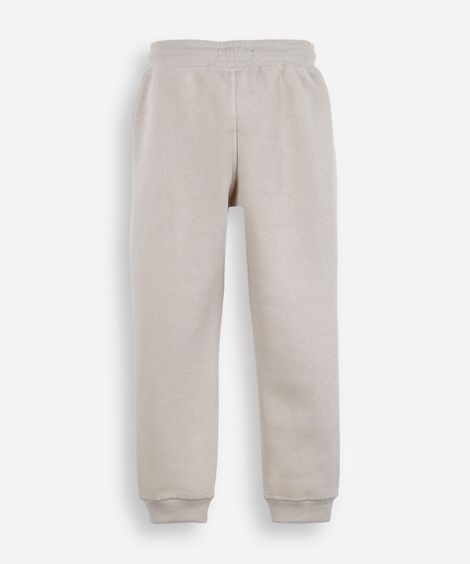 calça jogger infantil de moletom bege