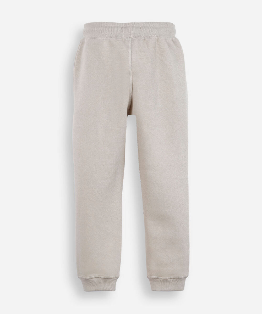 calça jogger infantil de moletom bege