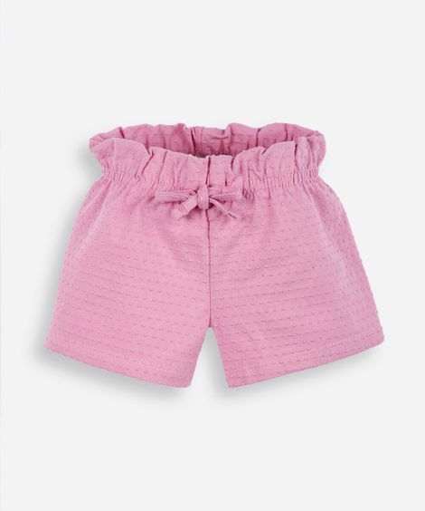 short clochard infantil texturizado rosa