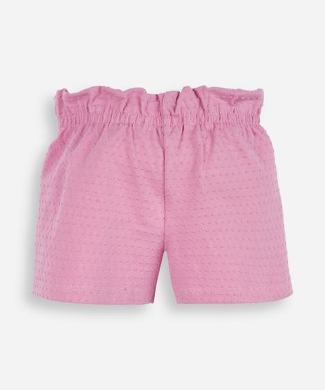 short clochard infantil texturizado rosa