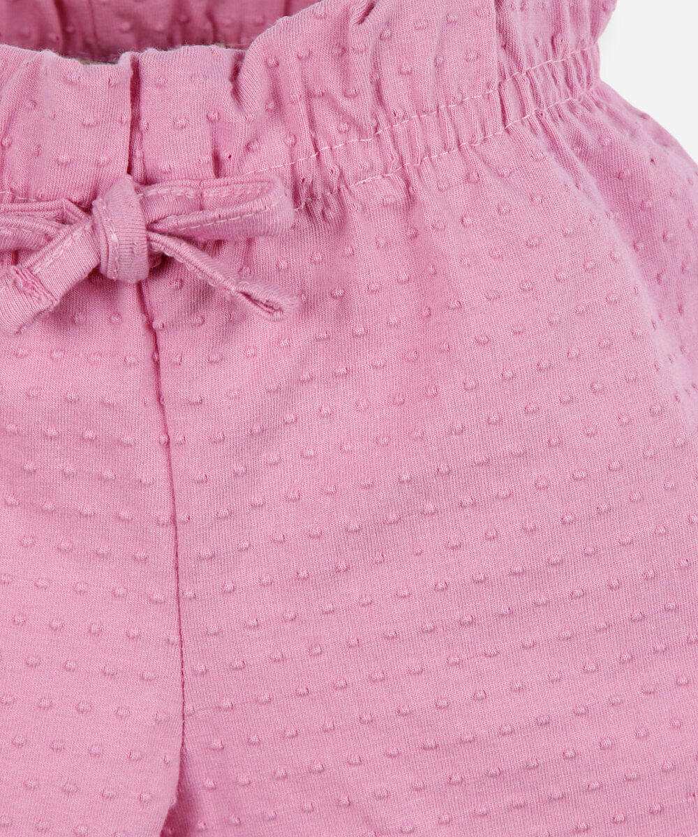 short clochard infantil texturizado rosa