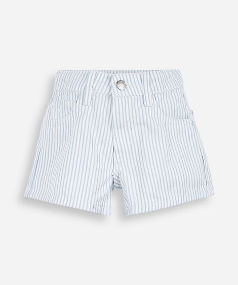 short infantil de sarja listrado azul