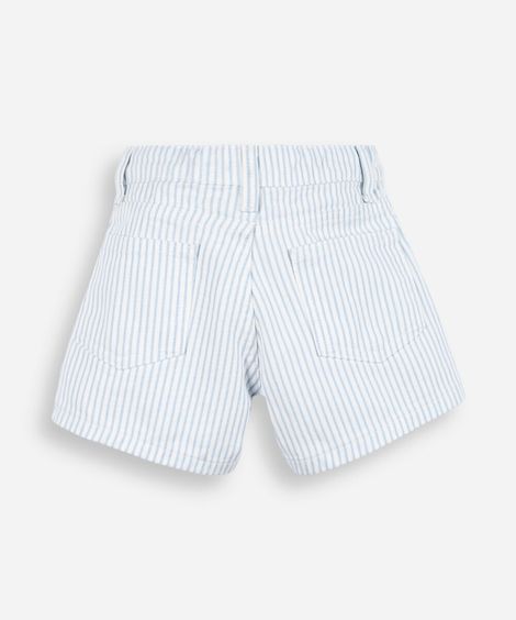 short infantil de sarja listrado azul