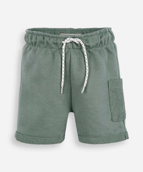 bermuda infantil de moletom cós elástico verde