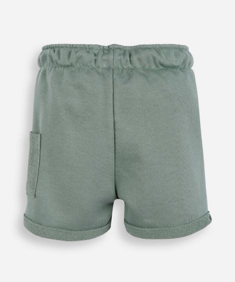bermuda infantil de moletom cós elástico verde