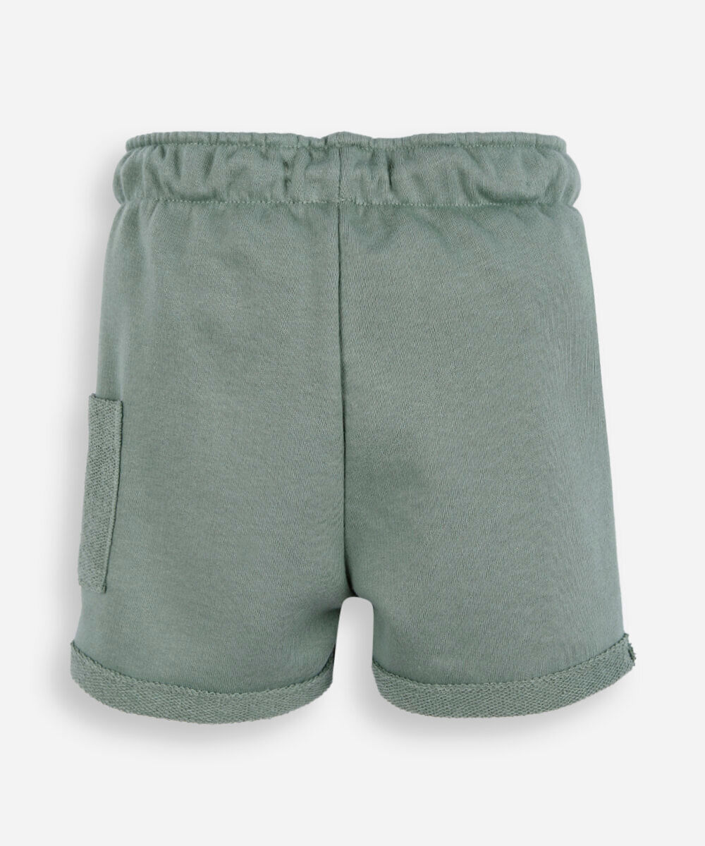 bermuda infantil de moletom cós elástico verde