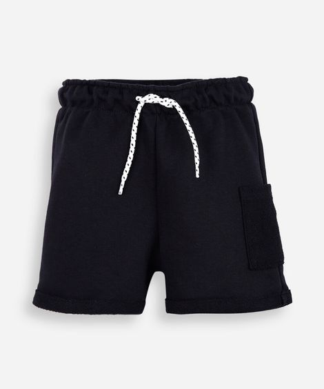 bermuda infantil de moletom cós elástico preta