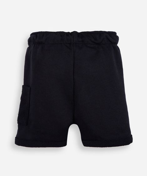 bermuda infantil de moletom cós elástico preta