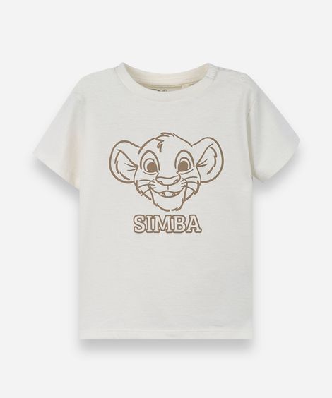 camiseta baby simba bege