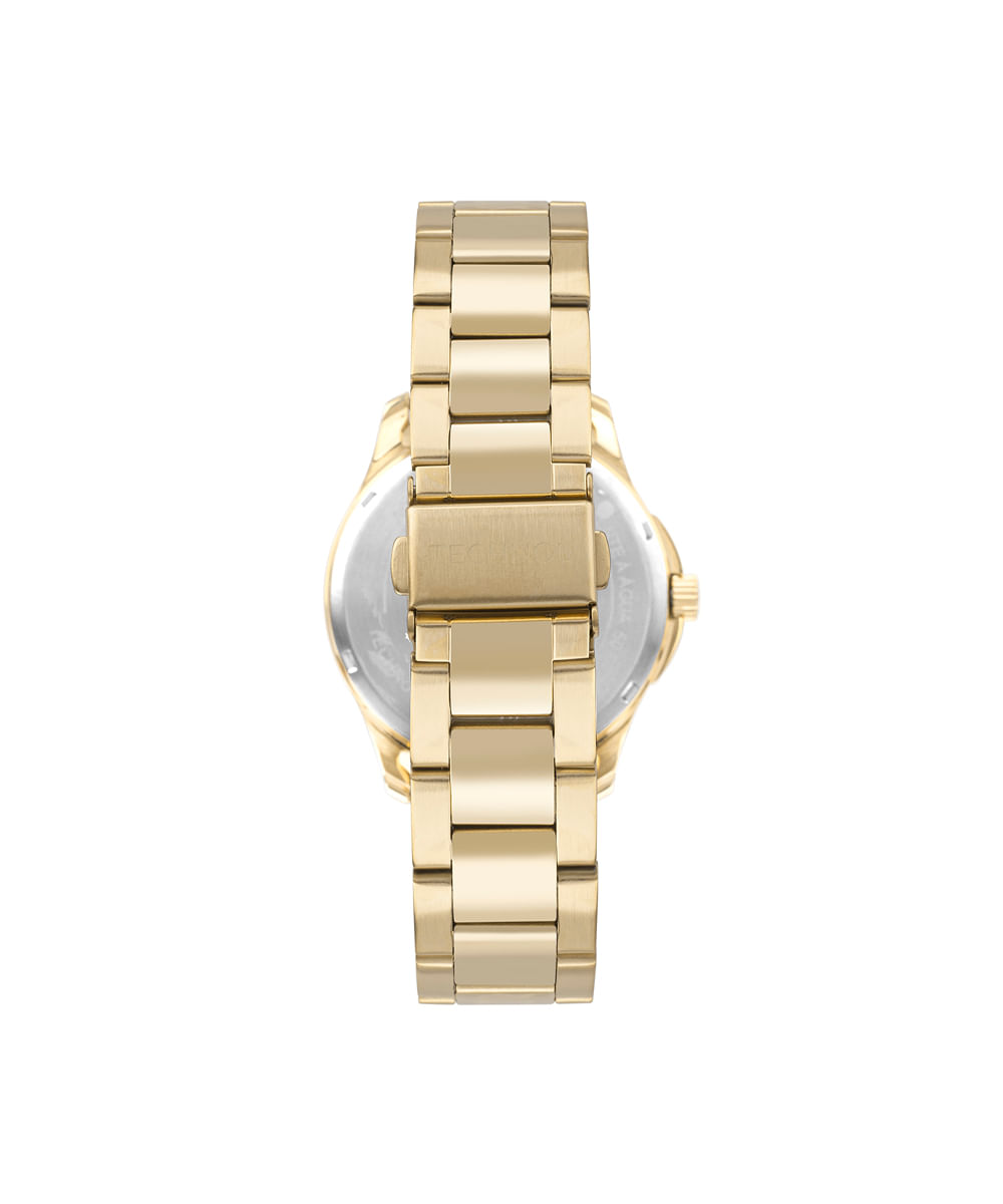 relógio masculino technos analógico calendário 2115twr 1d dourado