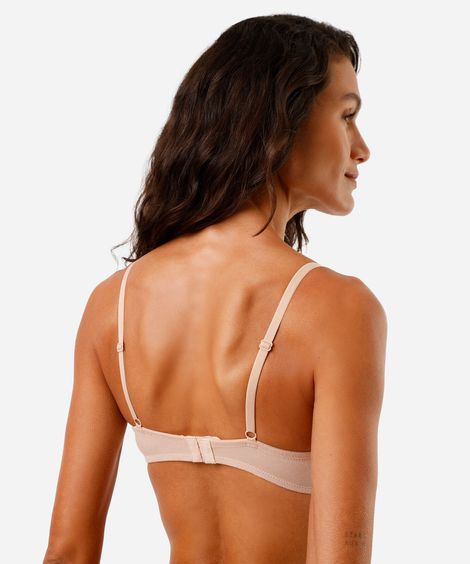 sutiã  meia taça de algodão sem bojo bege