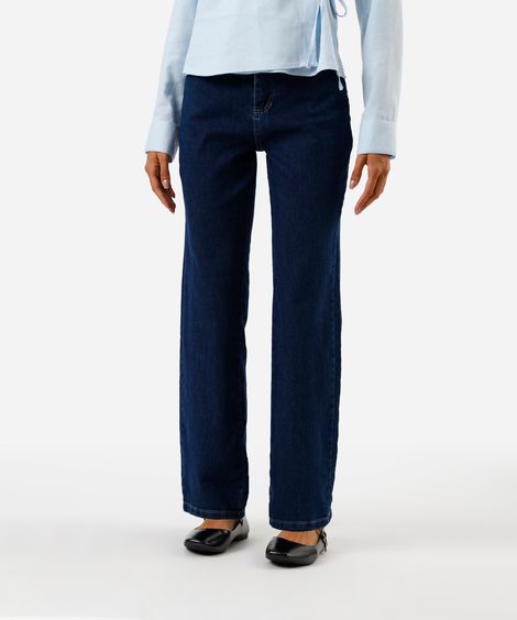 calça jeans reta petit sawary azul