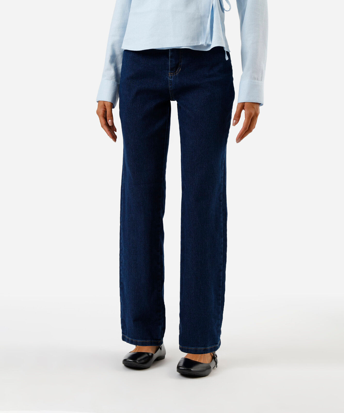 calça jeans reta petit sawary azul