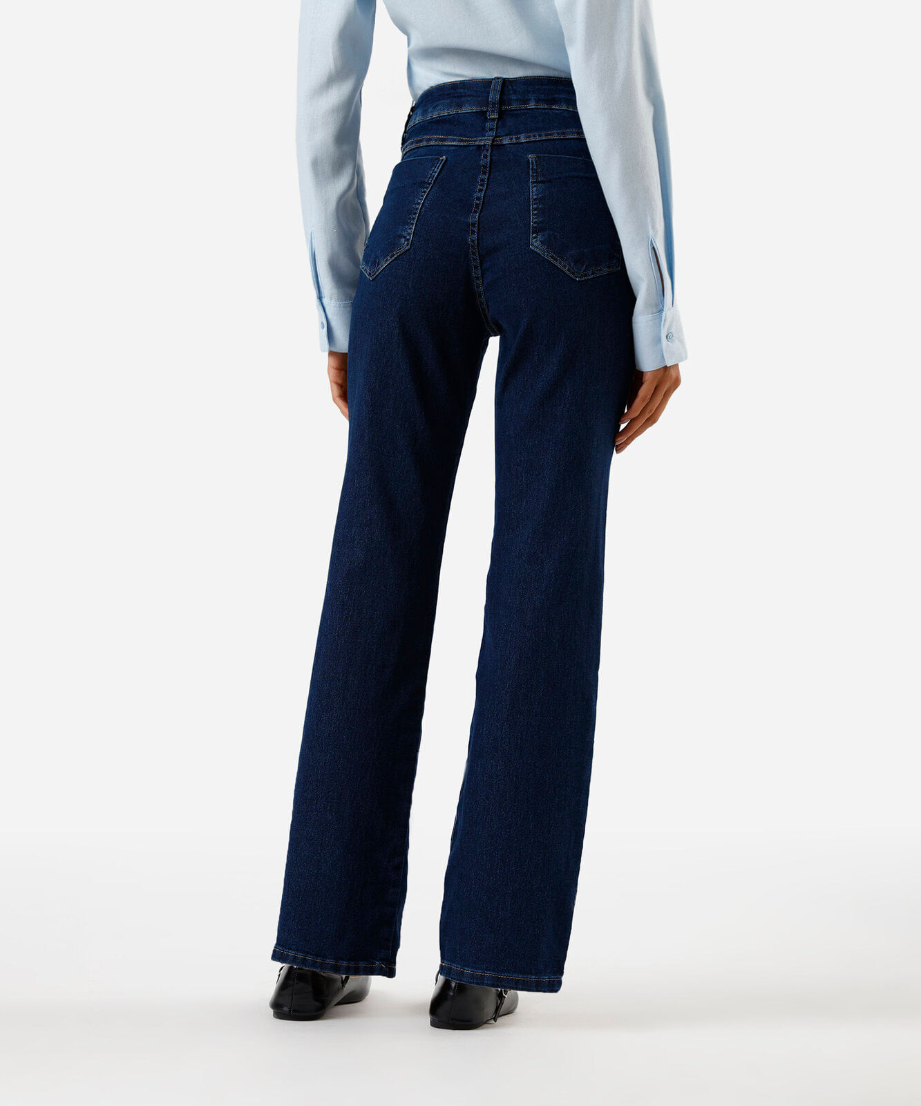 calça jeans reta petit sawary azul