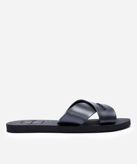 chinelo havaianas aqua tiras cruzadas preta