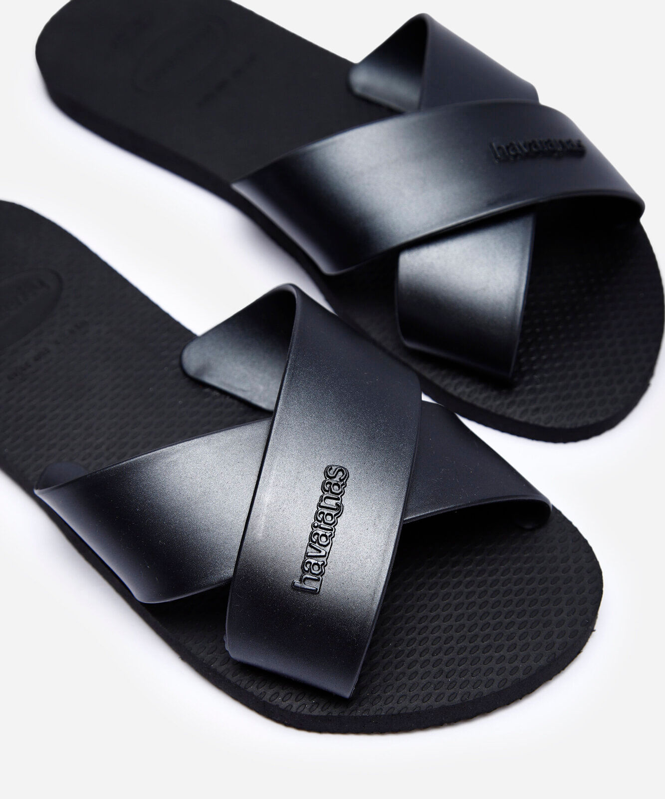 chinelo havaianas aqua tiras cruzadas preta