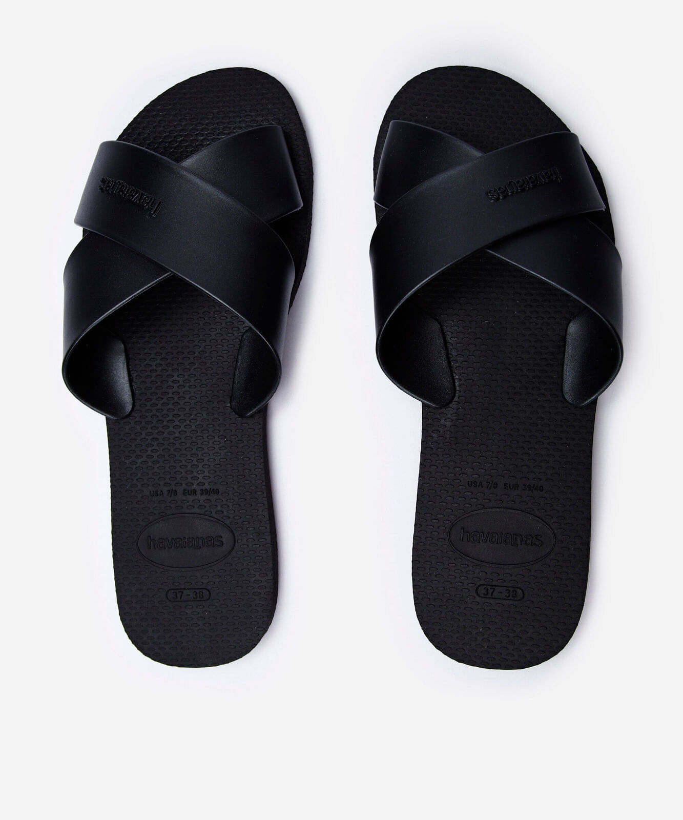 chinelo havaianas aqua tiras cruzadas preta