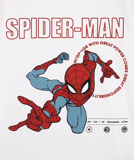 pijama infantil homem aranha off white