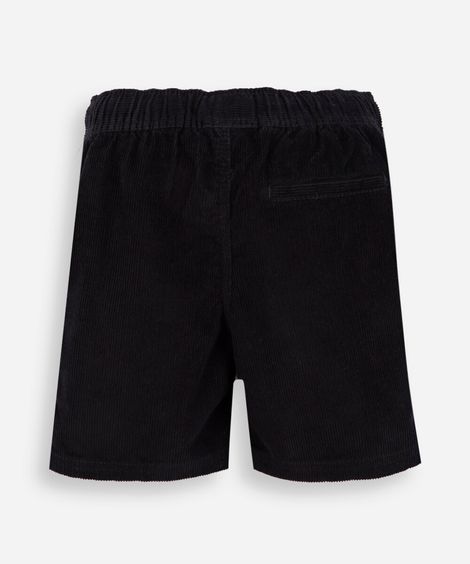 bermuda infantil cotelê cós elástico preta