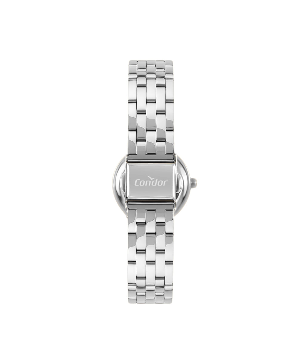 kit relógio feminino condor analógico co2035nwyk4k prateado